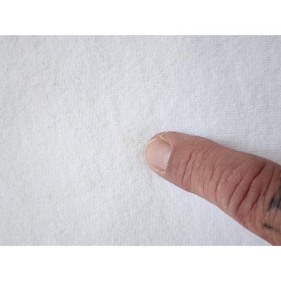 Frank & Eileen Sweatshirt Womens Large White Crewneck Pullover Raw Hem Cotton - Picture 3 of 11